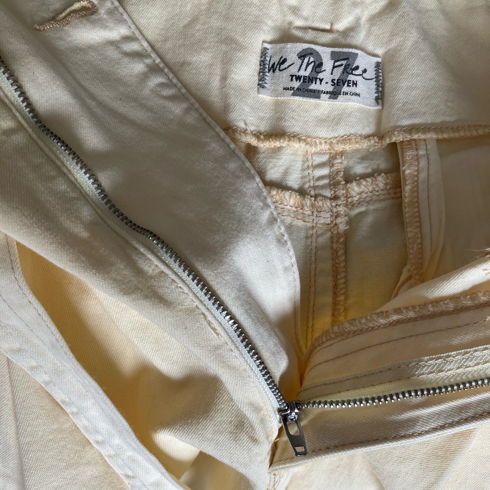 Free People Butter Yellow High Waisted Shorts with Suspenders - Picture 5 of 8